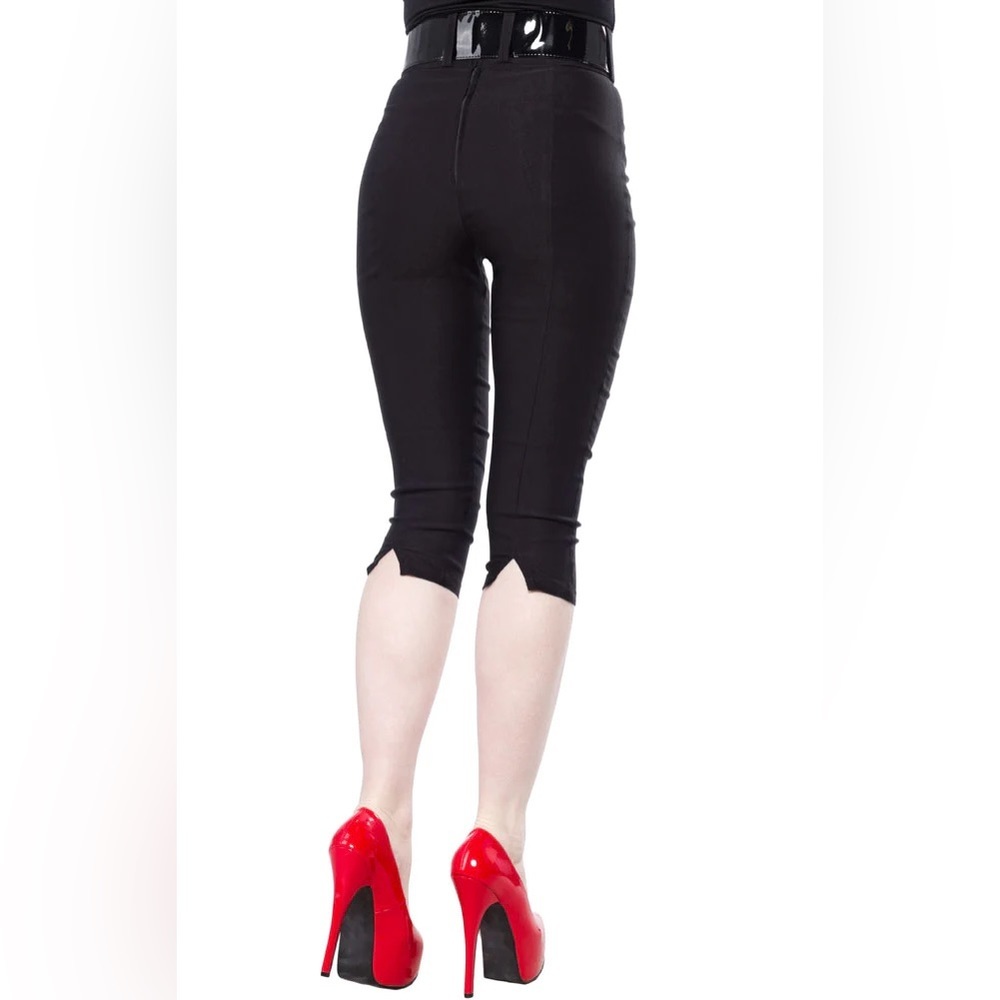 Sz.S-NWT-Sustainable, High Quality-Deadly Dames Black High Waisted Capri - Picture 10 of 10